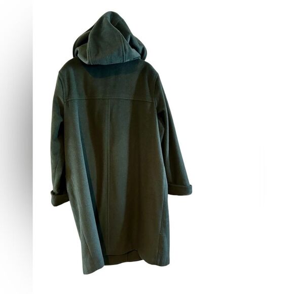 Jessica London Classic Wool Kelly Green Hooded Toggle Overcoat 16 - Picture 3 of 13